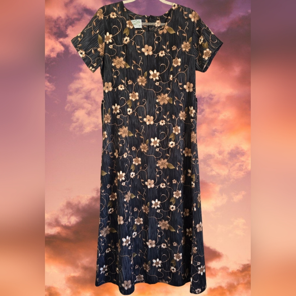 Vintage Floral Tie Maxi Dress